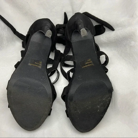 Lounge Suede Crisscross Leg Wrap Stiletto Heel - Picture 10 of 13